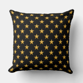 Almofada Padrão de Estrelas Douradas