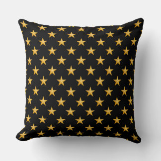 Almofada Padrão de Estrelas Douradas