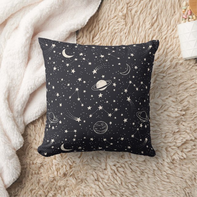Almofada Padrão de estrelas e planetas (Cobertor)