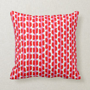 Almofada Padrão de faixa de Abstrato branco-rosa vermelho
