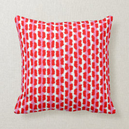 Almofada Padrão de faixa de Abstrato branco-rosa vermelho t