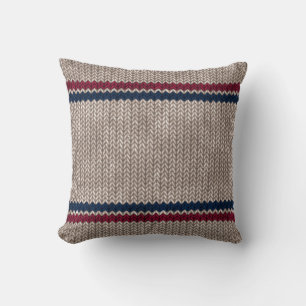 Almofada Padrão de faixa de aspecto azul branco vermelho