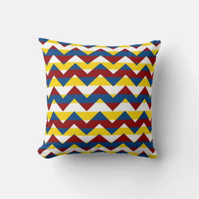 Almofada Padrão de Faixa Zigzag Chevron Multicolor 17 (Frente)