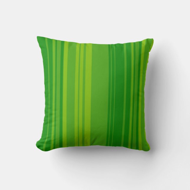 Almofada Padrão de faixas de Limão verde (Frente)