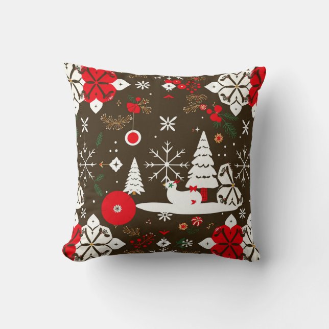 Almofada Padrão de Festas de Neve (Frente)