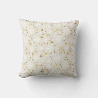 Almofada Padrão de Floco de Neve Dourado