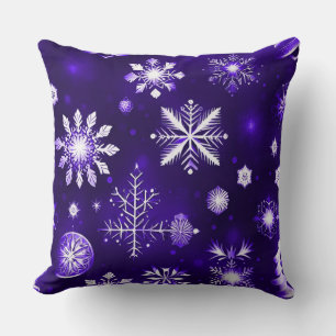 Almofada Padrão de Floco de Neve Roxo