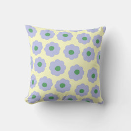 Almofada Padrão de Flor de Hippie Verde Azul de Pré-Disquet