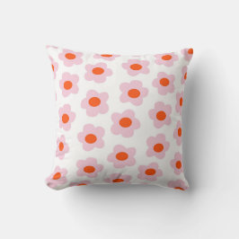 Almofada Padrão de Flor de Hippie Vermelho Pink