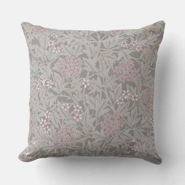 Almofada Padrão de Flor de Jasmim de William Morris (Frente)