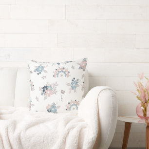 Almofada Padrão De Flor E Boho Sem Costura