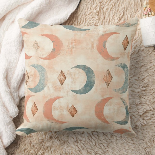 Almofada Padrão de Flor Lunar Boho Celestial (6) (Cobertor)