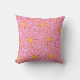 Almofada Padrão de Flor Púrpura de Púrpura de Pré-Papoila