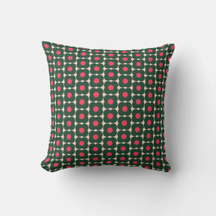 Almofada Padrão de Flor Retro Bonito Pano de Natal Verde Ro
