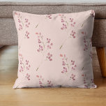 Almofada Padrão de Flor Vermelho Moderno da Cor da Água<br><div class="desc">Padrão de Flor Vermelho Moderno da Cor da Água</div>