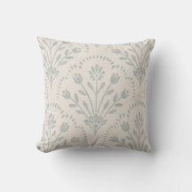 Padrão de Floral de Vieira em Verde Sage Suave Sil