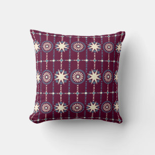 Almofada Padrão de Floral e Estrelas Tradicionais e Limosas