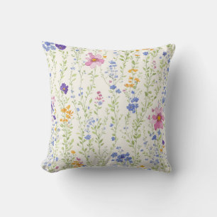 Almofada Padrão de flores silvestres