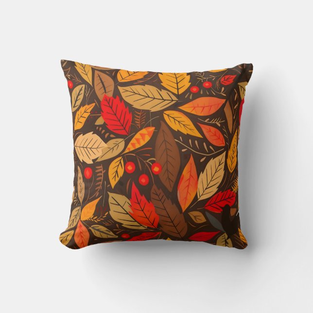 Almofada Padrão de Folha de Folha Estética (Frente)