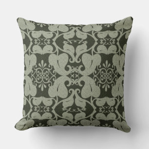 Almofada Padrão de Folha Elegante Moderno e Verde Khaki