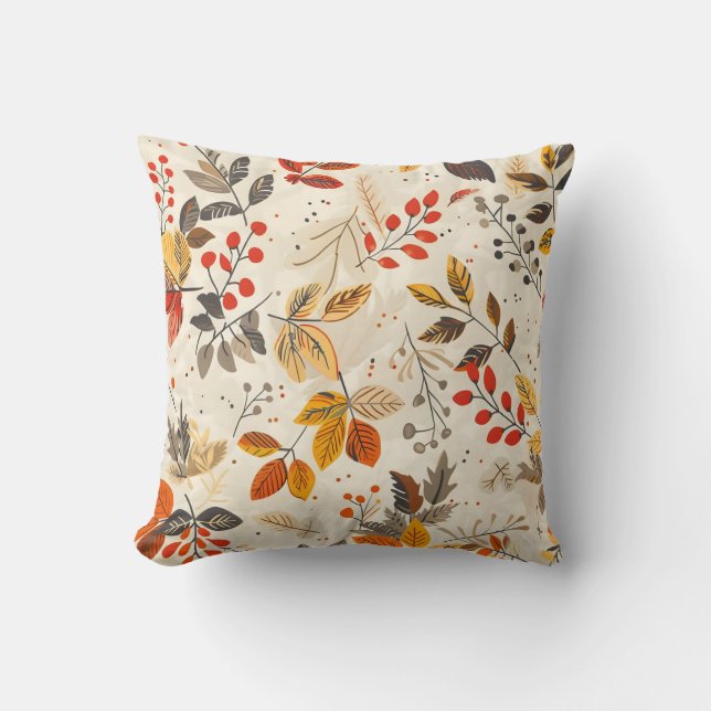 Almofada Padrão de Folha Estética (Frente)