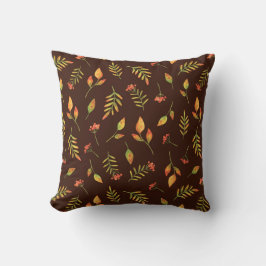 Almofada Padrão de Folhagem de Outono - Decoração Rústica d