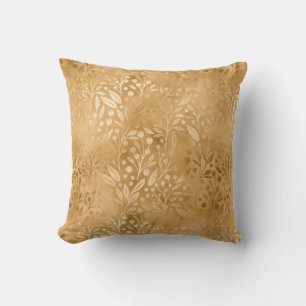 Almofada Padrão de Folhagem Dourada elegante Design luxurio