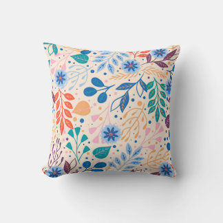 Almofada Padrão de Folhagem Moderna de Folhagem Colorida