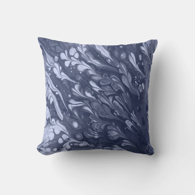 Almofada Padrão de folhas azuis (Frente)