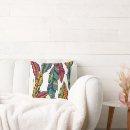 Almofada padrão de folhas coloridas de vassoura