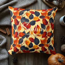 Almofada Padrão de Folhas de Outono Aconchegante | Decoraçã