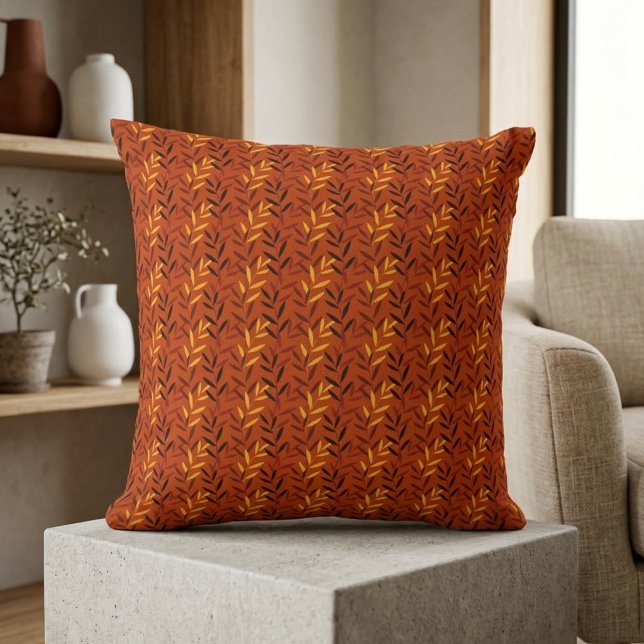 Almofada Padrão de Folhas de Outono - Design de Folhagem de (Criador carregado)