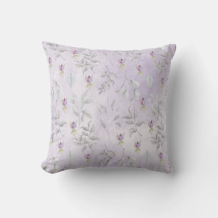 Almofada Padrão de Folhas Florais bonito Roxas