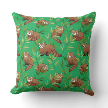 Padrão de Folhas Vermelhas e Bamboo