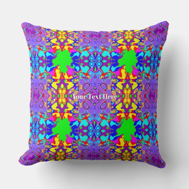 Almofada Padrão de Formas Abstratas Boho Caprichosas Colori (Frente)