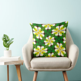 Almofada Padrão de Frangipani Amarelo