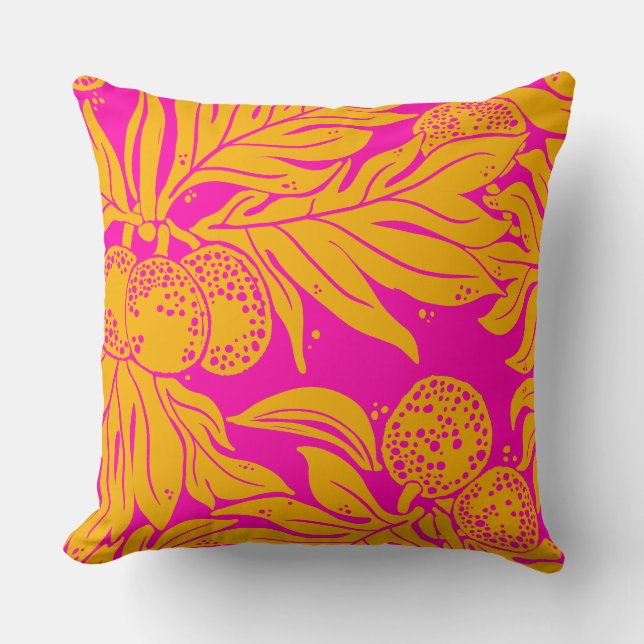 Almofada Padrão de fruta-pão em esquema de cores clássico (Frente)