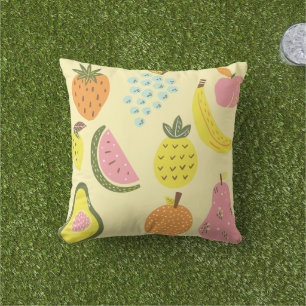 Almofada Padrão de Fruta tropical moderno brilhante