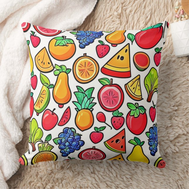 Almofada Padrão de Fruta vibrante (Cobertor)