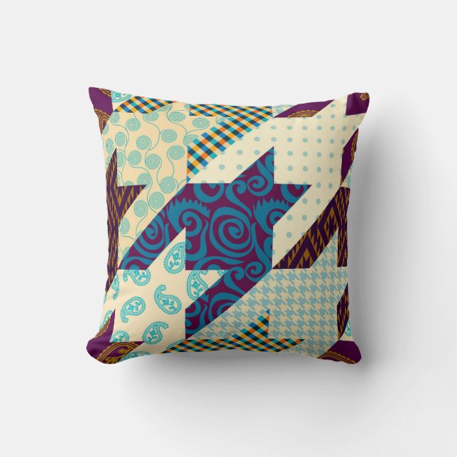 Almofada Padrão de fundo sem costura. Padrão de patch. Vi (Frente)