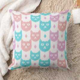 Almofada padrão de gato ikat pastel