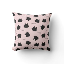 Padrão de Gato Preto Fofo Kitty Meow Rosa