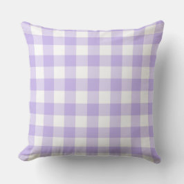 Almofada Padrão de gingham da Lavanda do País Fresco