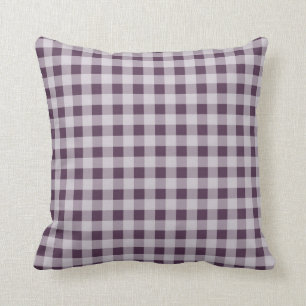 Almofada Padrão de Gingham de Púrpura de beringela