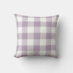 Almofada Padrão de Gingham roxo e branco verificado