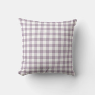 Almofada Padrão de Gingham roxo e branco verificado