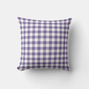 Almofada Padrão de Gingham Roxo Ultra Violeta Verificado
