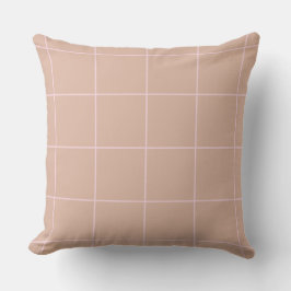 Almofada Padrão de Grade Bege Morno Design de Xadrez Suave
