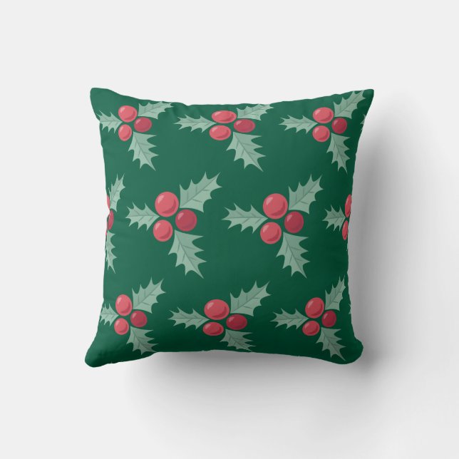 Almofada Padrão de groselhas vermelhas/verdes (Verso)
