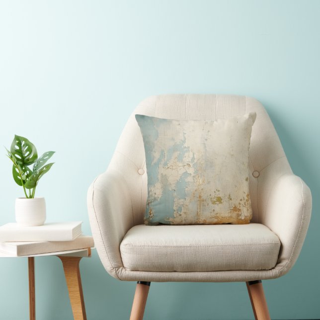 Almofada Padrão de Grunge Dourado Azul Vintage (Cadeira)